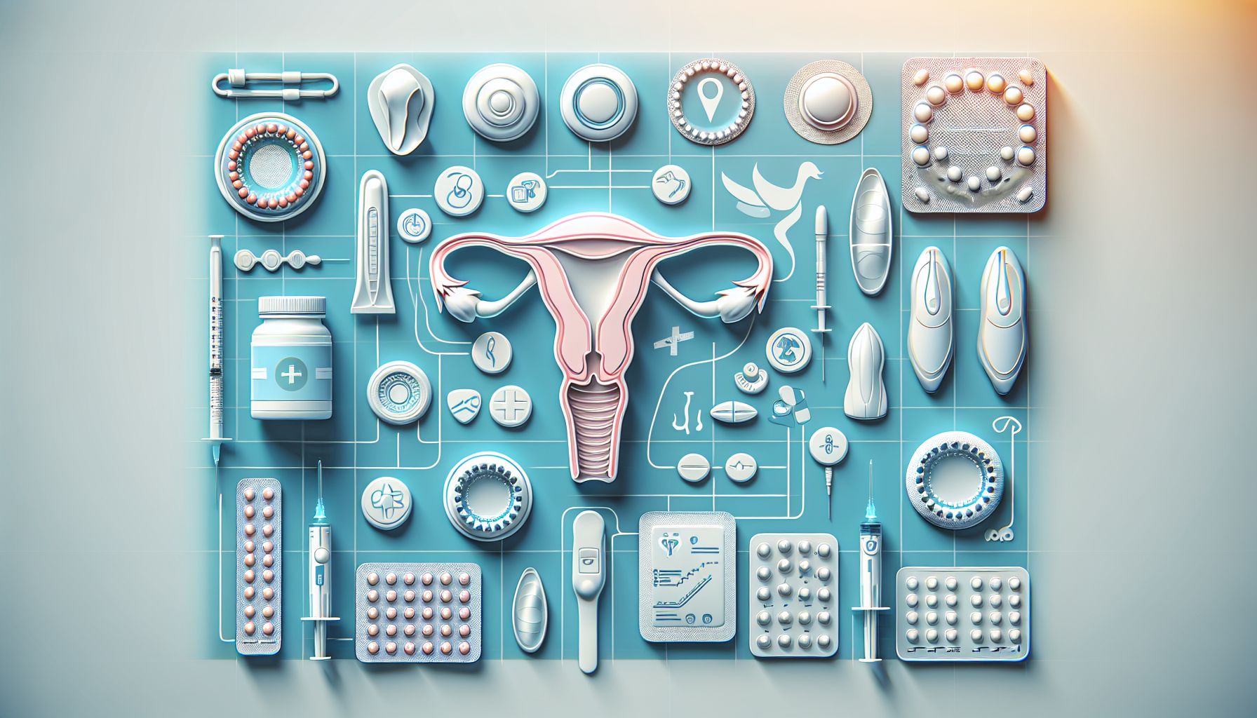 Image depicting various forms of birth control methods